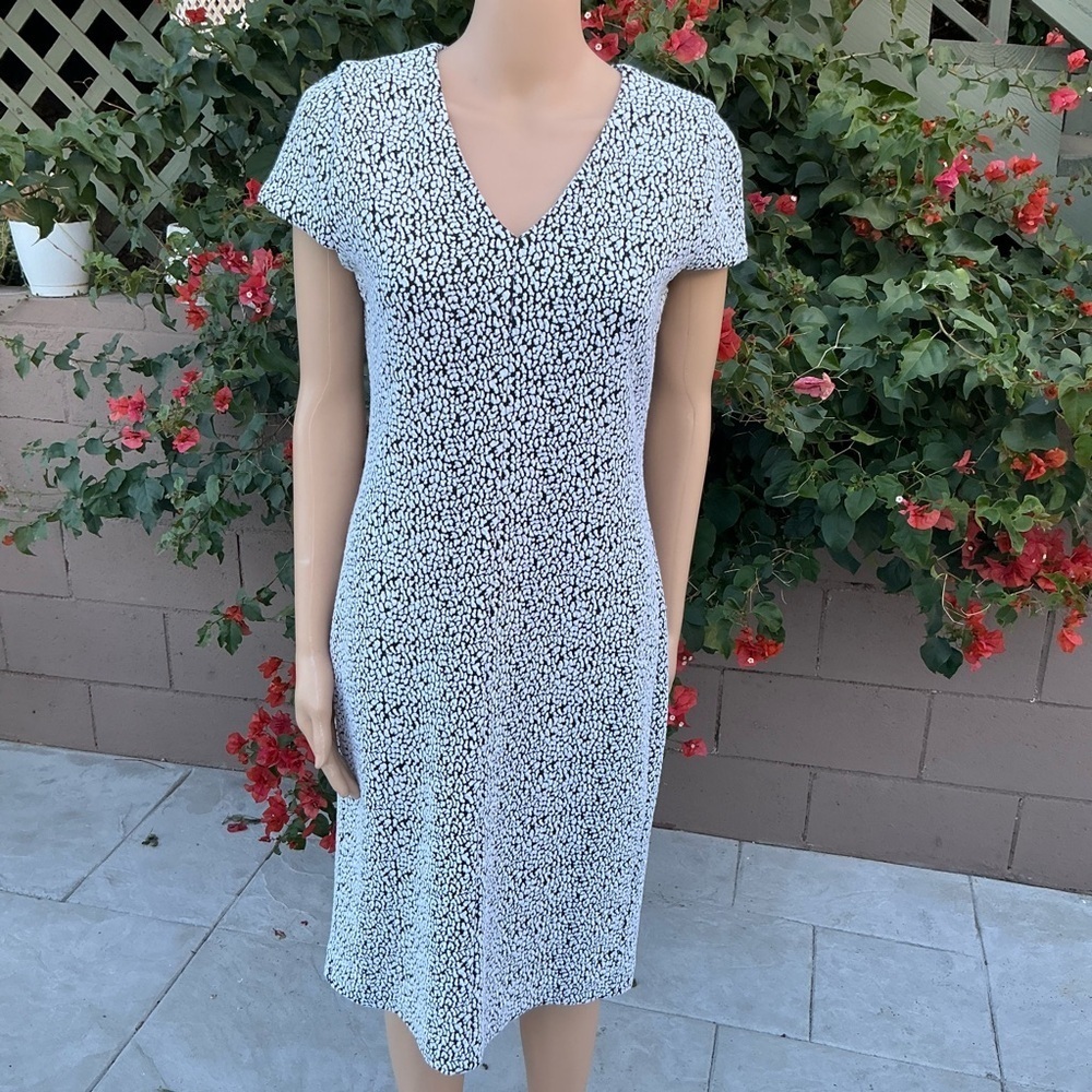 Michael Kors Monochrome Patterned Midi Dress